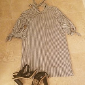 Top Shop black and white stripe cotton dress